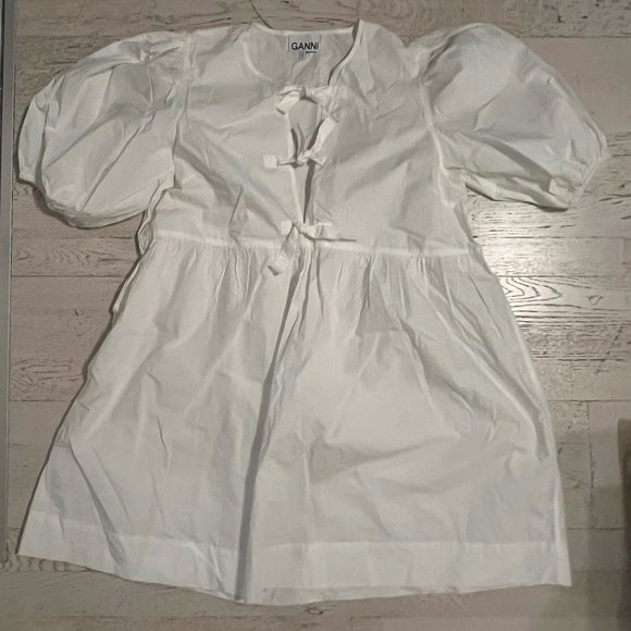 NWOT - Ganni Poplin tie-up minidress - Picture 5 of 5